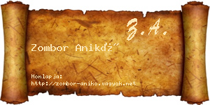 Zombor Anikó névjegykártya